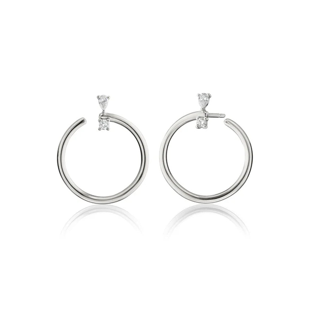 Galaxy Wrap Hoop Earrings with White Sapphires, Large - NAGI