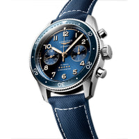 Longines Spirit Flyback 42MM Automatic Watch Chronograph Sunray Blue Dial, Blue Strap L38214932