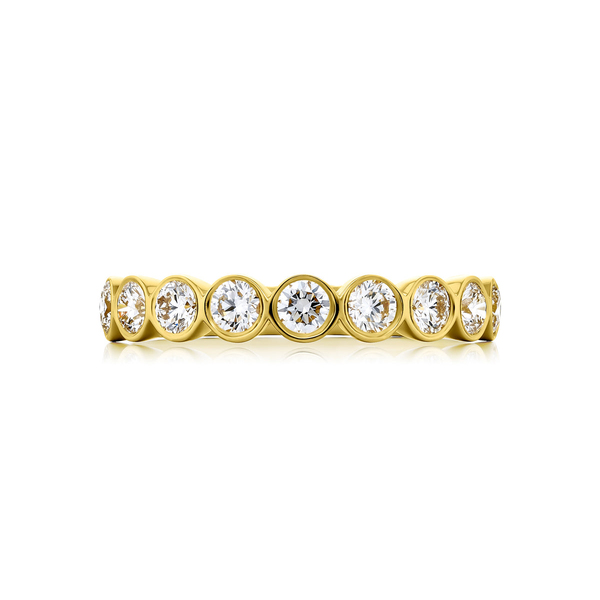 JB Star 18K Yellow Gold Bezel Set Diamond Band - NAGI