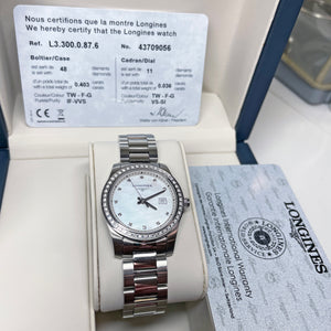 Longines Conquest 29.5MM Quartz Mother of Pearl Stainless Steel Watch L33000876