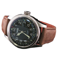 Oris Big Crown Pointer Date Black Dial 40mm Steel Brown Leather Watch