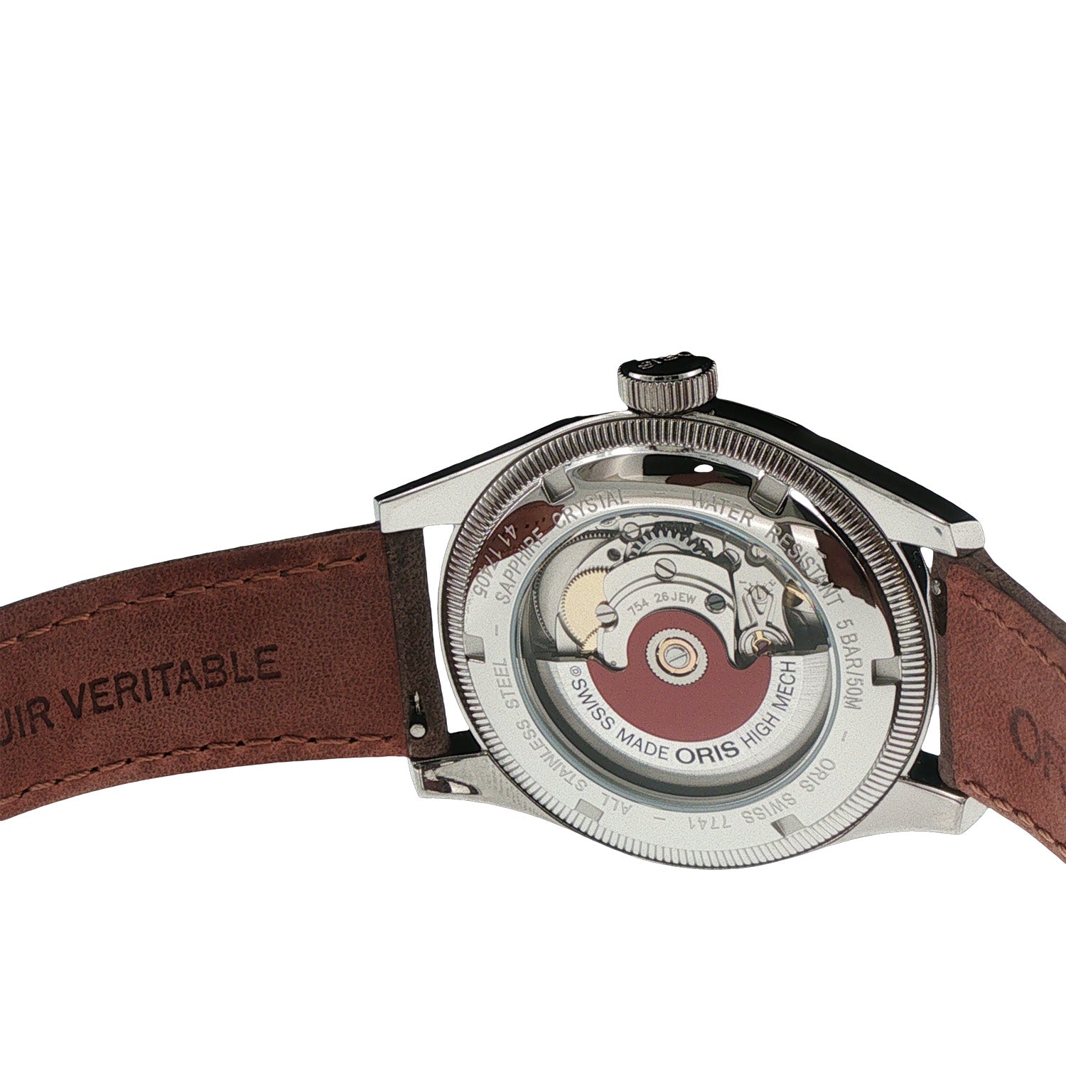 Oris Big Crown Pointer Date Black Dial 40mm Steel Brown Leather Watch