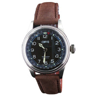 Oris Big Crown Pointer Date Black Dial 40mm Steel Brown Leather Watch