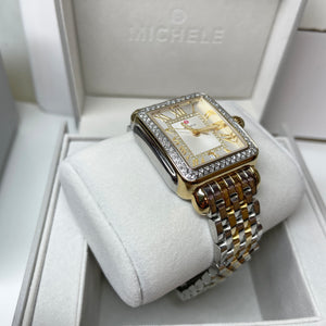 Michele Deco Madison Diamond Two-Tone 18K Gold Diamond Dial Watch MWW06T000144