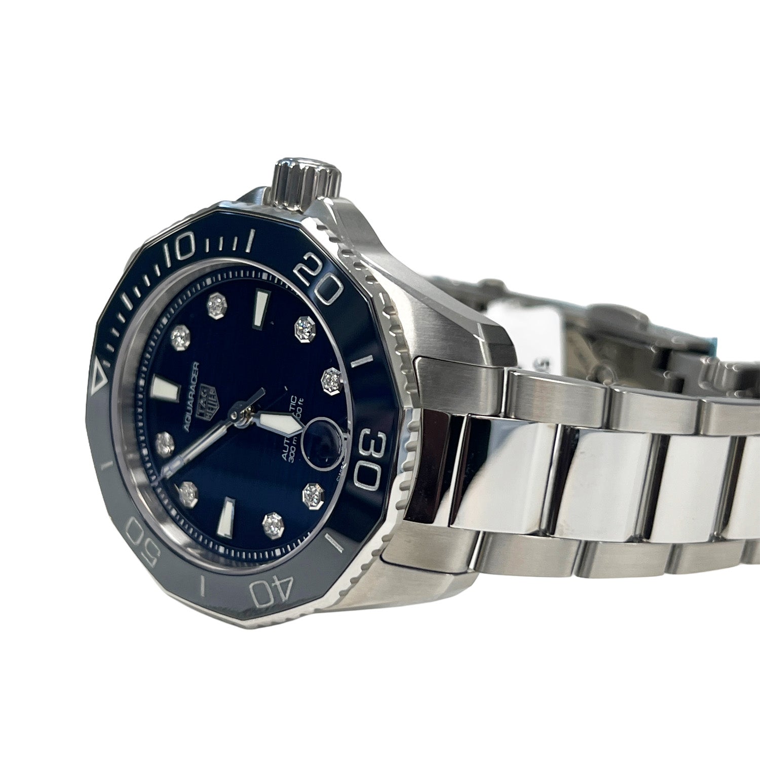 TAG Heuer Aquaracer Professional 300 Date 36MM Blue Diamond Dial Watch