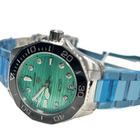 TAG Heuer Aquaracer 36MM Professional 300 Turquoise Green Diamond Watch