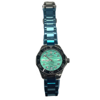 TAG Heuer Aquaracer 36MM Professional 300 Turquoise Green Diamond Watch