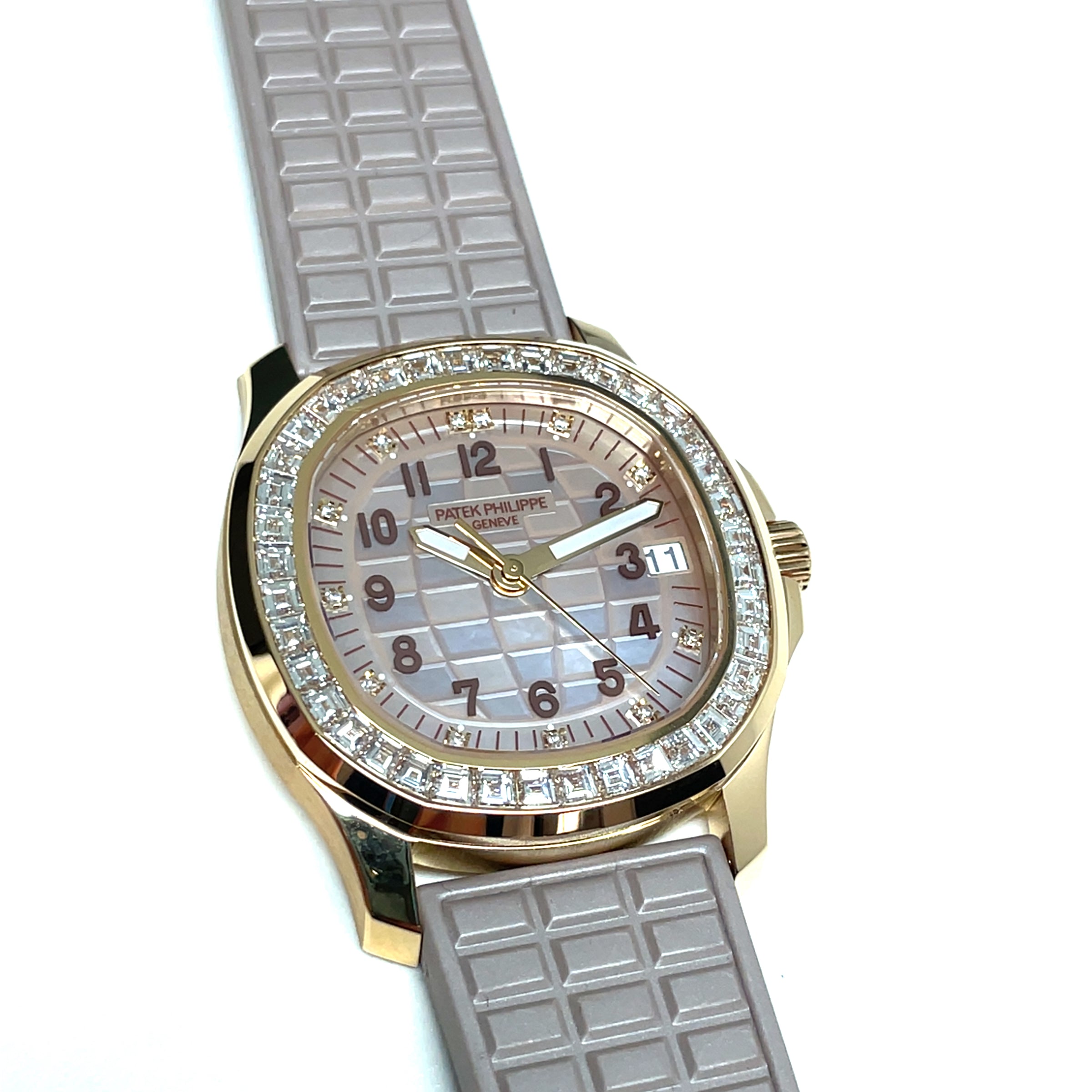 Unworn Patek Philippe Aquanaut Rose Gold Diamond Watch 5072R-001