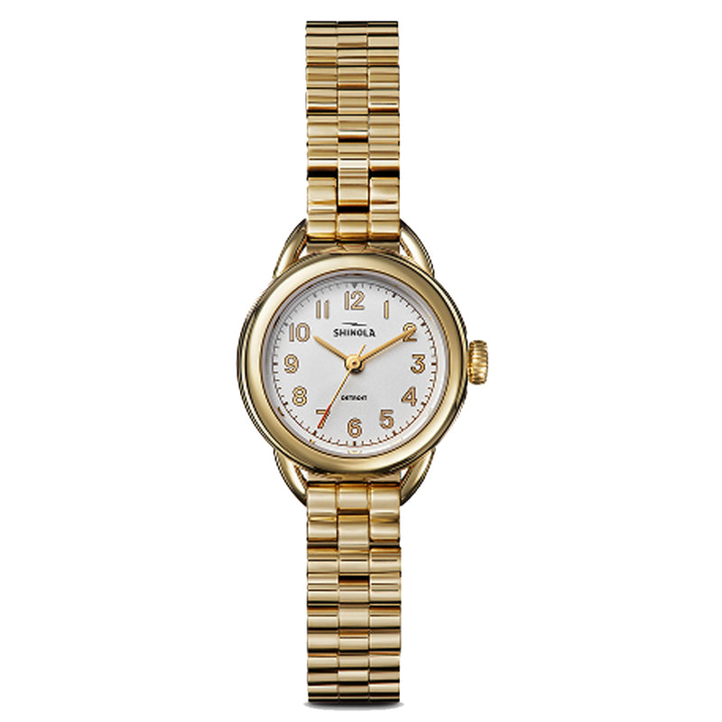 Shinola Runabout Silver Dial Gold Tone Case 25MM Watch - NAGI