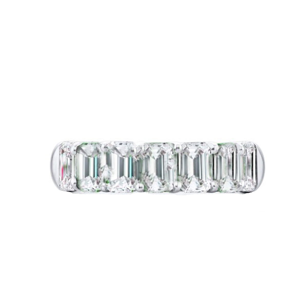 JB Star Platinum Emerald Cut Diamond Band - NAGI