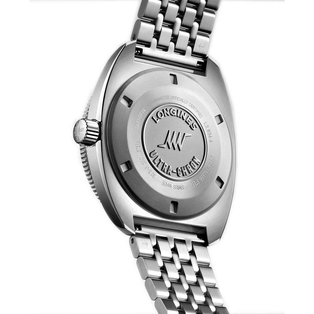 Longines Ultrachron 43MM Automatic Watch Black Dial Stainless Steel Bracelet L28364526