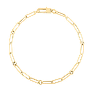 Roberto Coin 18K Yellow Gold Designer Gold Paperclip & Round Link Bracelet