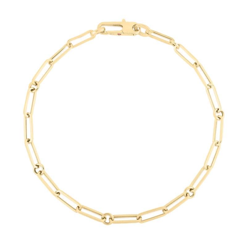 Roberto Coin 18K Yellow Gold Designer Gold Paperclip & Round Link Bracelet