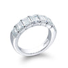 JB Star 7 Diamond Emerald Cut Anniversary Band Ring Platinum