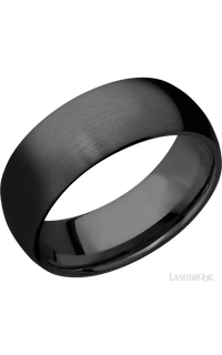8 mm wide Domed Zirconium band. - NAGI