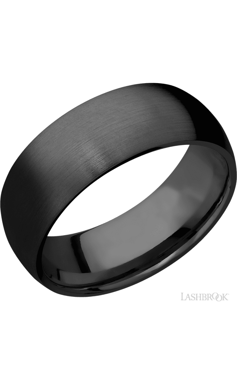 8 mm wide Domed Zirconium band. - NAGI