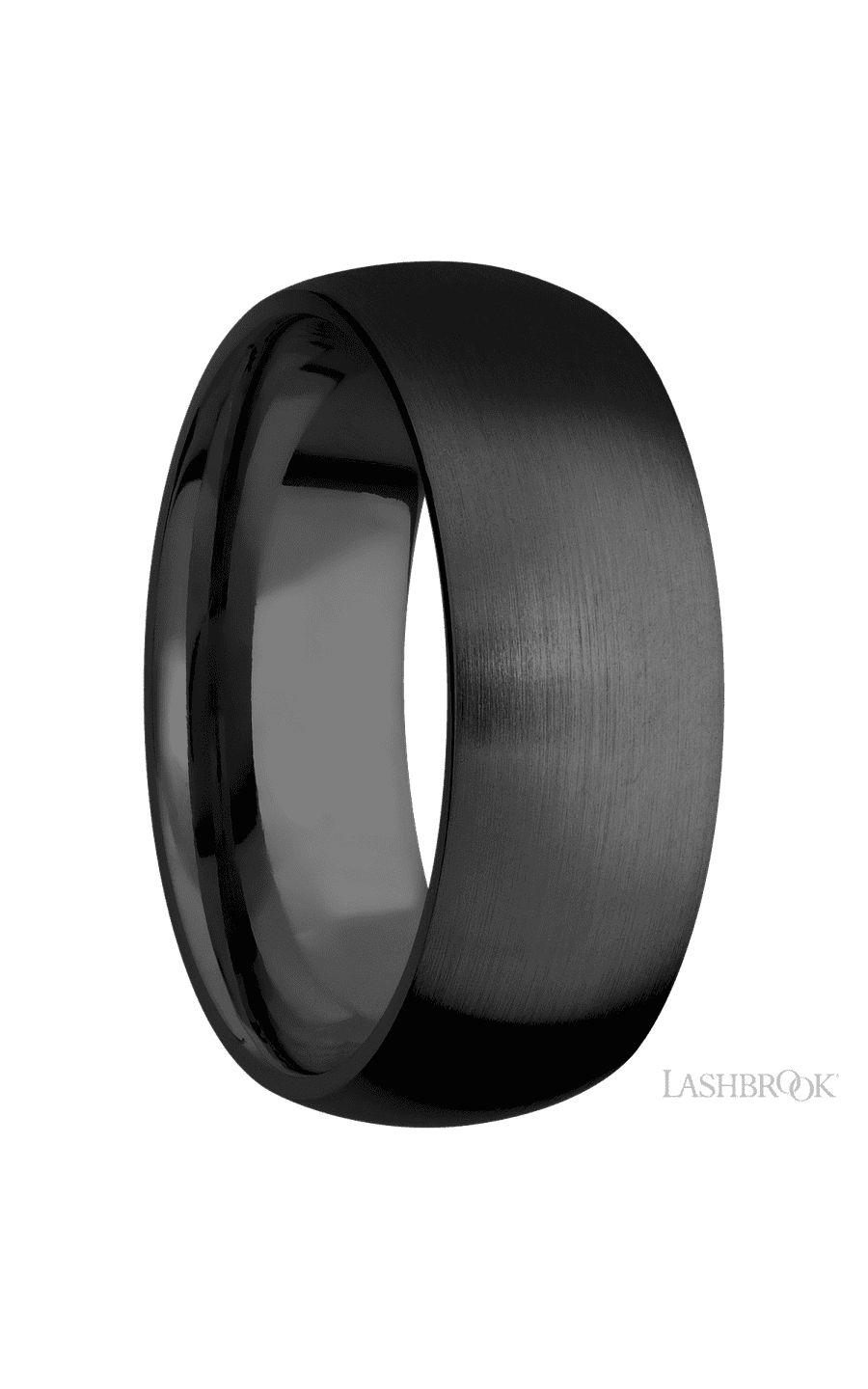 8 mm wide Domed Zirconium band. - NAGI