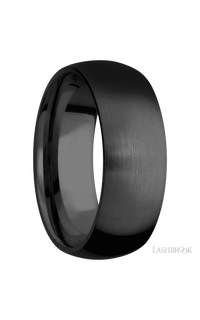 8 mm wide Domed Zirconium band. - NAGI