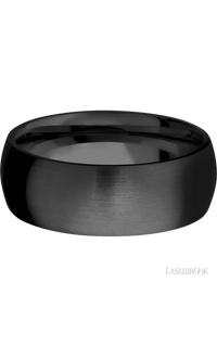 8 mm wide Domed Zirconium band. - NAGI