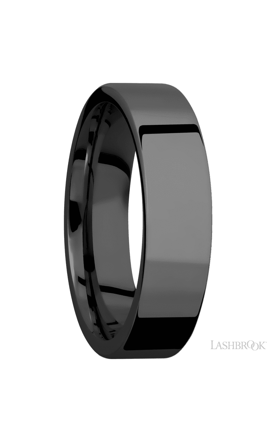 6 mm wide Flat Zirconium band. - NAGI