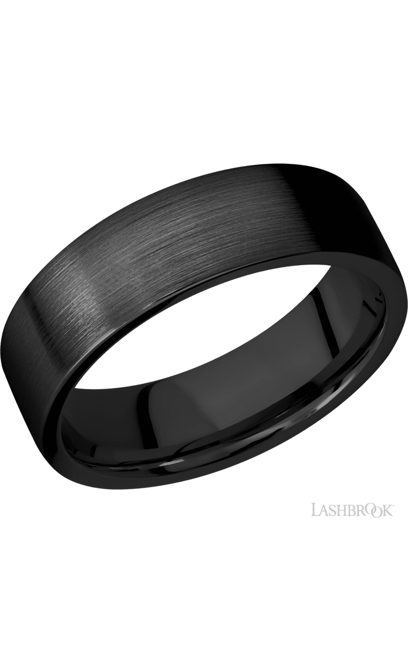 7 mm wide Flat Zirconium band. - NAGI