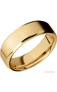7 mm wide Beveled 10K Yellow Gold band.