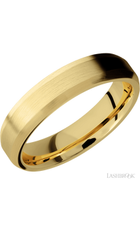 5 mm wide Beveled 14K Yellow Gold band.