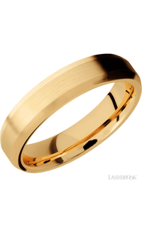 5 mm wide Beveled 14K Yellow Gold band.