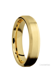 5 mm wide Beveled 14K Yellow Gold band.