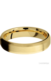 5 mm wide Beveled 14K Yellow Gold band.