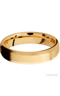 5 mm wide Beveled 14K Yellow Gold band. - NAGI
