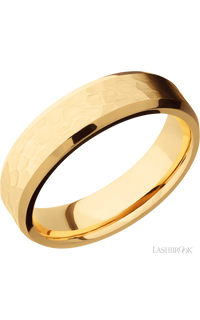 6 mm wide Beveled 14K Yellow Gold band.