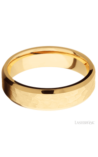 6 mm wide Beveled 14K Yellow Gold band.