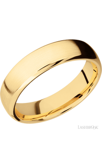 6 mm wide Domed Bevel 14K Yellow Gold band. - NAGI