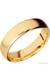 6 mm wide Domed Bevel 14K Yellow Gold band.