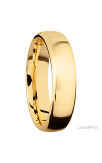 6 mm wide Domed Bevel 14K Yellow Gold band. - NAGI