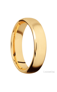 6 mm wide Domed Bevel 14K Yellow Gold band.
