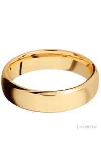 6 mm wide Domed Bevel 14K Yellow Gold band.