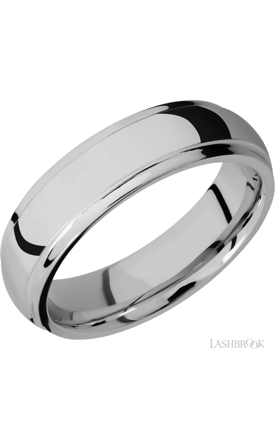 6 mm wide Domed Stepped Down Edges Titanium band. - NAGI
