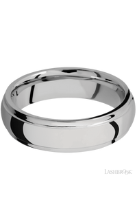 6 mm wide Domed Stepped Down Edges Titanium band. - NAGI