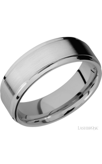 7 mm wide Flat Grooved Edges Titanium band. - NAGI