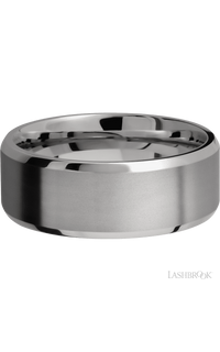 8 mm wide Beveled Titanium band. - NAGI