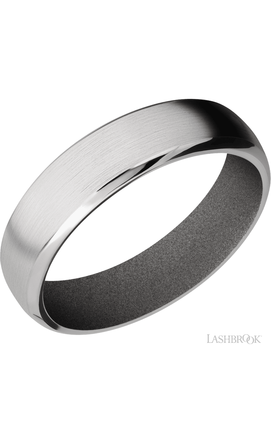 6 mm wide Domed Bevel Cobalt Chrome band featuring a Gun Metal Grey sleeve.