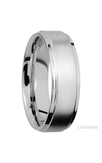 7 mm wide Flat Grooved Edges Cobalt Chrome band.