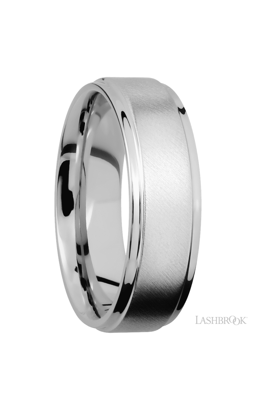 7 mm wide Flat Grooved Edges Cobalt Chrome band. - NAGI