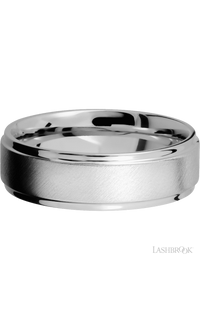 7 mm wide Flat Grooved Edges Cobalt Chrome band.