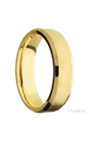 6 mm wide Beveled 18K Yellow Gold band featuring a Bocote sleeve.