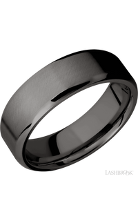 7 mm wide Beveled Tantalum Noir band. - NAGI
