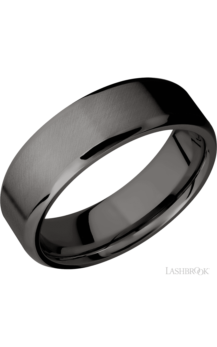 7 mm wide Beveled Tantalum Noir band. - NAGI