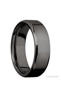 7 mm wide Beveled Tantalum Noir band.